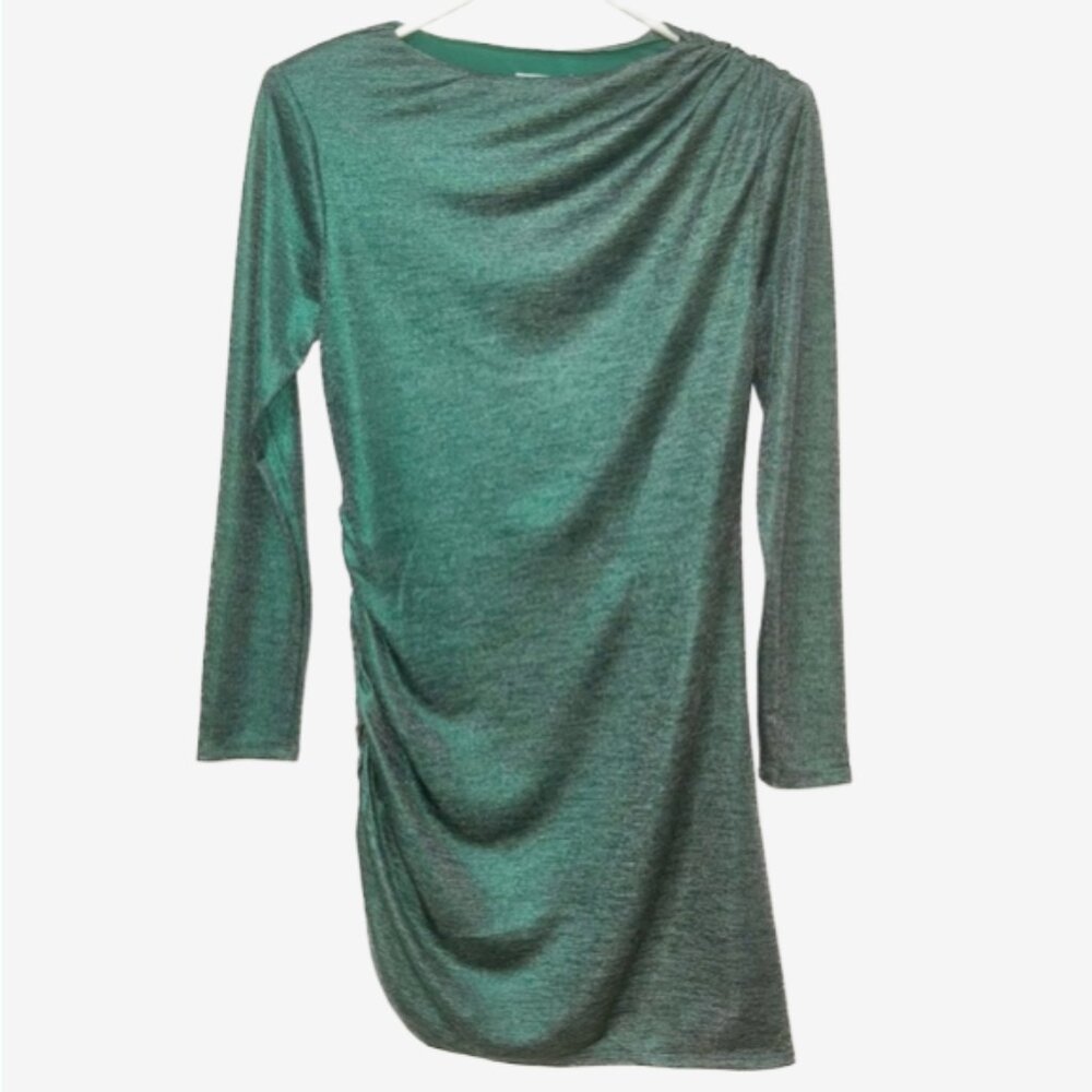 NWT Lovers + Friends Metallic Green Ruched Mini Dress M Revolve Party Sexy - Picture 5 of 15